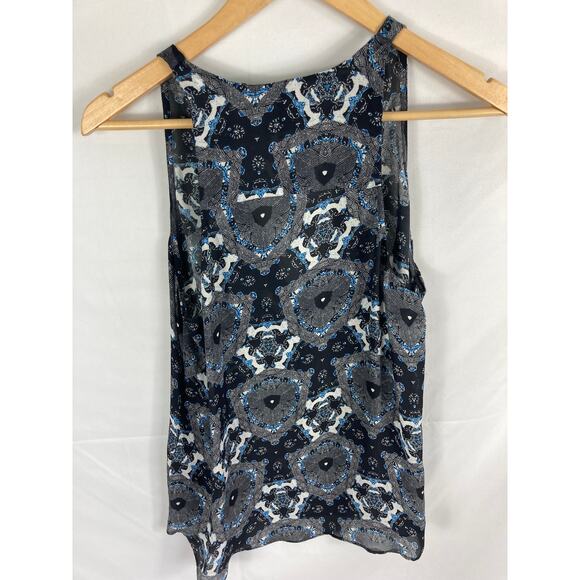 A.L.C Abstract Print Silk Sleeveless V Neck Blouse Size XS - Picture 6 of 6